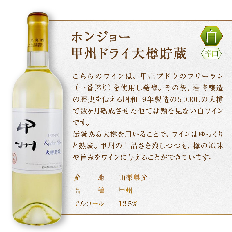 ホンジョーワインおすすめ赤白2本セット（MG）B13-653