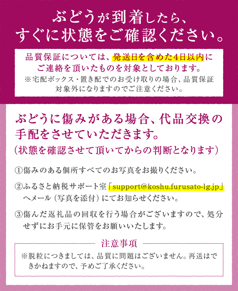 甲州市産デラウェア12～17房 2kg【2024年発送】（MG）B11-801: 甲州市ANAのふるさと納税