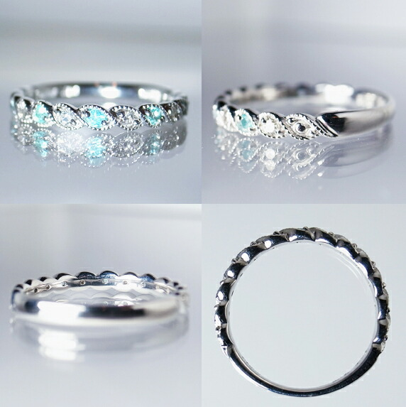 指輪 天然パライバトルマリン 天然ダイヤモンド Lilianeリリアン【プラチナ950】r-89（KRP）M56-1410