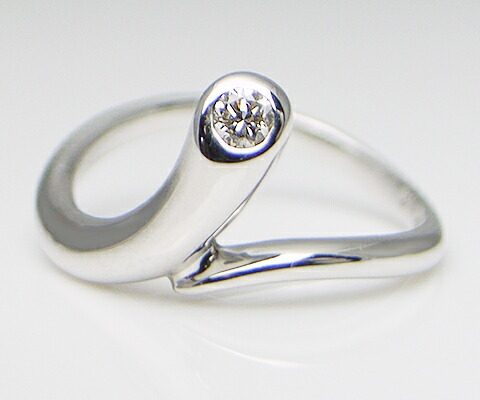 指輪 天然 ダイヤモンド 0.04ct ピンキー【K18ホワイトゴールド】r-06（KRP）G56-1410