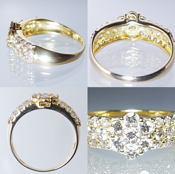 指輪 天然 ダイヤモンド 1.0ct パヴェ SIクラス Renne ルネ【K18 WG】 r-174（KRP）P61-1411