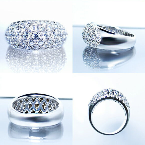 指輪 天然 ダイヤモンド 1.5ct パヴェ SIクラス Celebrity Bernadette【プラチナ950】r-176（KRP）Z163-1410