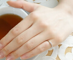 指輪 天然 ダイヤモンド 小指 ミル打ち ハート SIクラス【K18WG】r-122（KRP）G05-1410