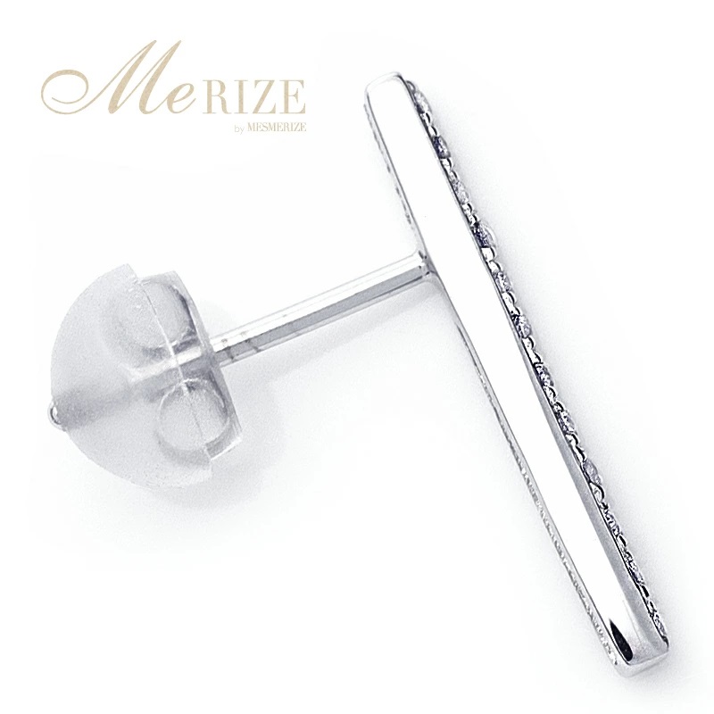 ピアス 天然 ダイヤモンド 0.16ct スタッド ボックス ストレート ダブルロックキャッチ SIクラス【K18WG】P-150（KRP）G05-1411