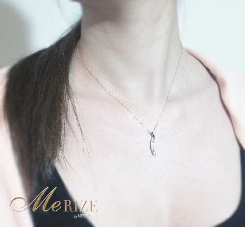 ネックレス 天然 ダイヤモンド 0.11ct SIクラス ウェーブ Isabelle イザベル 【pt900】n-109（KRP）G43-1410