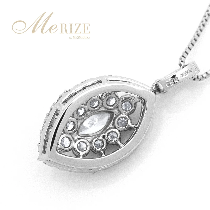 ネックレス 天然 ダイヤモンド 0.5ct 大粒 マーキスカット パヴェ ペンダント SIクラス n-160【pt900】（KRP）N6-1413