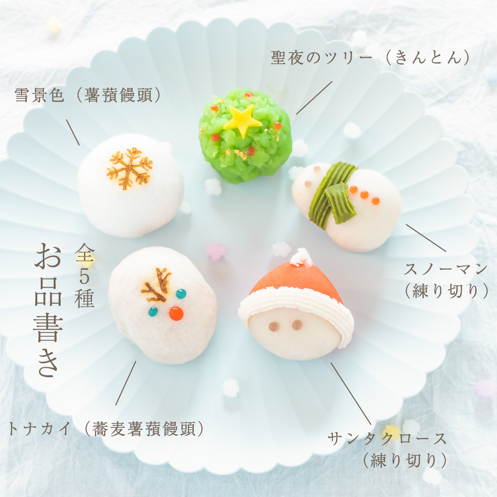 クリスマス 和菓子【聖夜の上生菓子】10個入り 練り切り 菓子 スイーツ 生菓子 ギフト あんこ お歳暮 お取り寄せ 高級 上生菓子 和スイーツ かわいい サンタ トナカイ 雪だるま（VYD）B-940