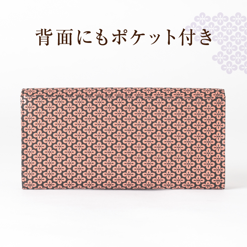 甲州市×印傳屋　束入Z（黒革×ピンク漆）J-1203