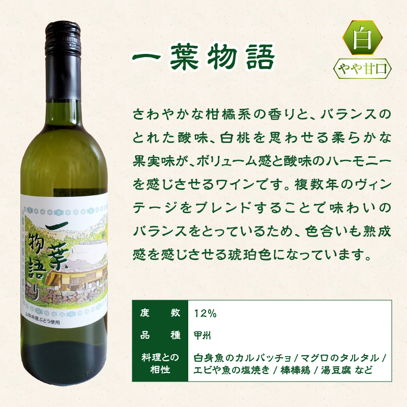 一葉物語・赤白ワイン750ml 2本（EZS）B12-726