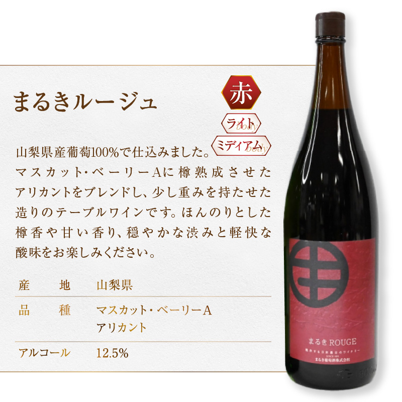 まるき葡萄酒一升瓶ワイン赤白2本セット（MG）C-682