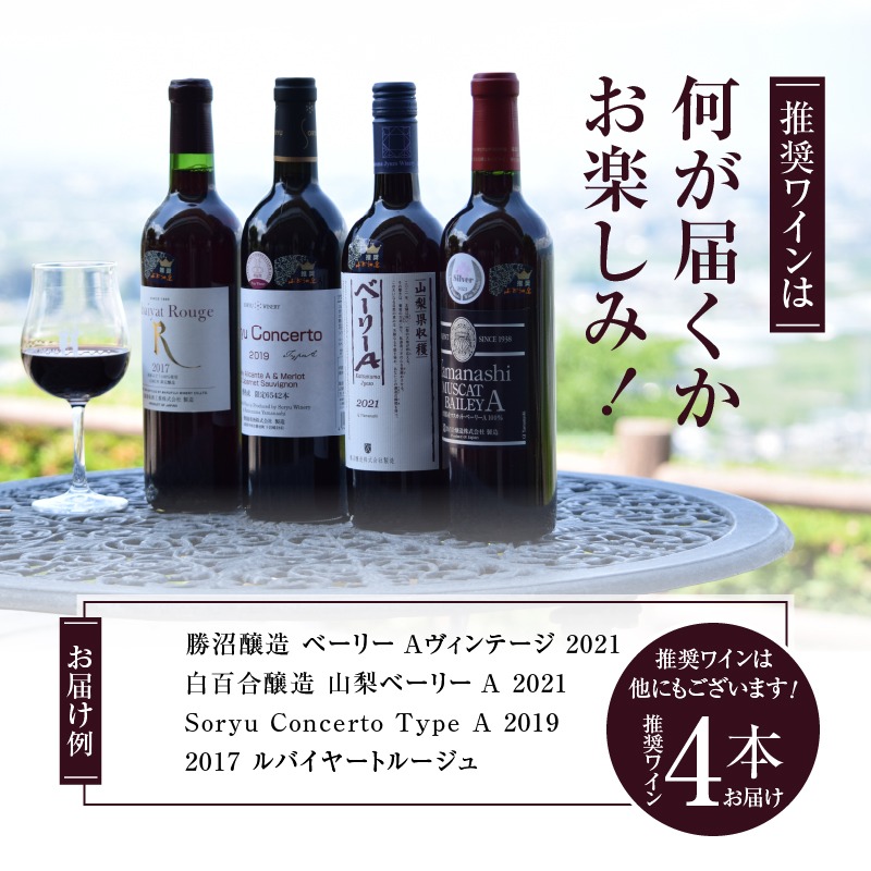 勝沼ぶどうの丘推奨赤ワイン4本セット D-604 （KBO）