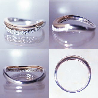 指輪 天然 ダイヤモンド 0.18ct Agn_sアニェス【pt950/K18PG】SIクラス r-132（KRP）M33-1410