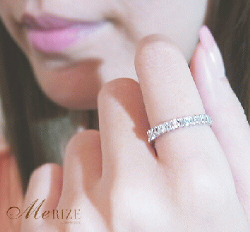 指輪 天然 ダイヤモンド 0.3ct ハーフ エタニティ SIクラス C_cileセシル【K18WG】r-164（KRP）M94-1413