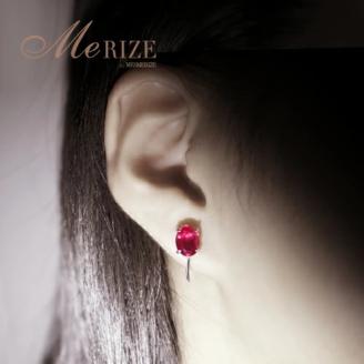 イヤリング 天然 ルビー 3.0ct ペア ゴールド オーバルカット【K18YG】P-134（KRP）G6-1411