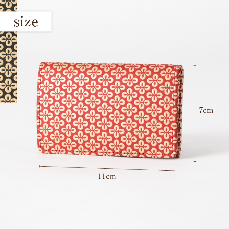 甲州市×印傳屋 名刺入（黒革×ピンク漆）C5-1208