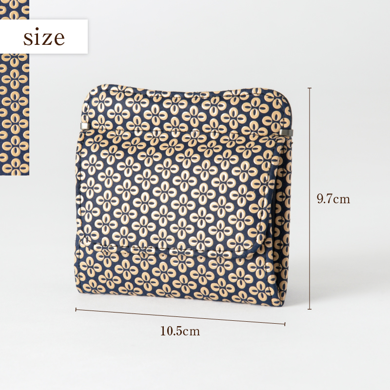 甲州市×印傳屋 小銭入（紺革×白漆）C5-1214