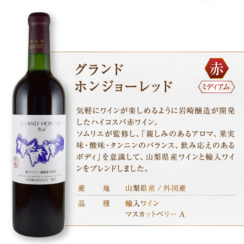 ホンジョーワインおススメ6本セット(MG) E-624