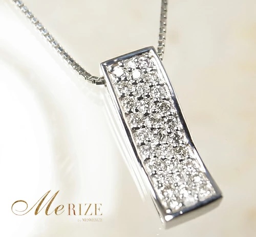 ネックレス 天然 ダイヤモンド 0.2ct パヴェ SIクラス【K18WG】n-100（KRP）M46-1410