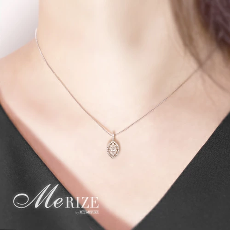 ネックレス 天然 ダイヤモンド 0.5ct 大粒 マーキスカット パヴェ ペンダント SIクラス n-160【pt900】（KRP）N6-1413