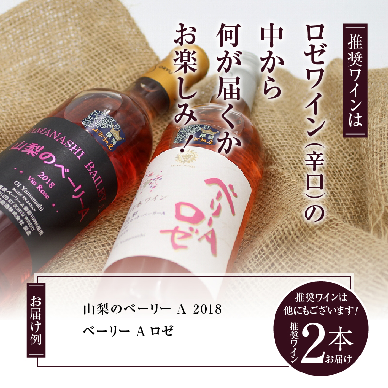 勝沼ぶどうの丘推奨 ロゼワイン（辛口）2本セット（KBO）B2-634