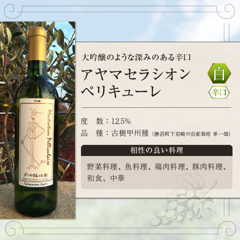 赤+白【本格的樽熟成赤ワインと自家栽培樹齢60年の甲州白ワイン】2本セット（MRF）D3-830