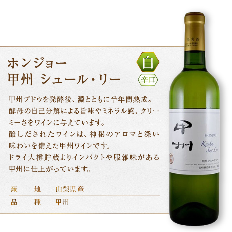 ホンジョー甲州ワイン飲み比べ白ワイン２本セット(MG) B2-676
