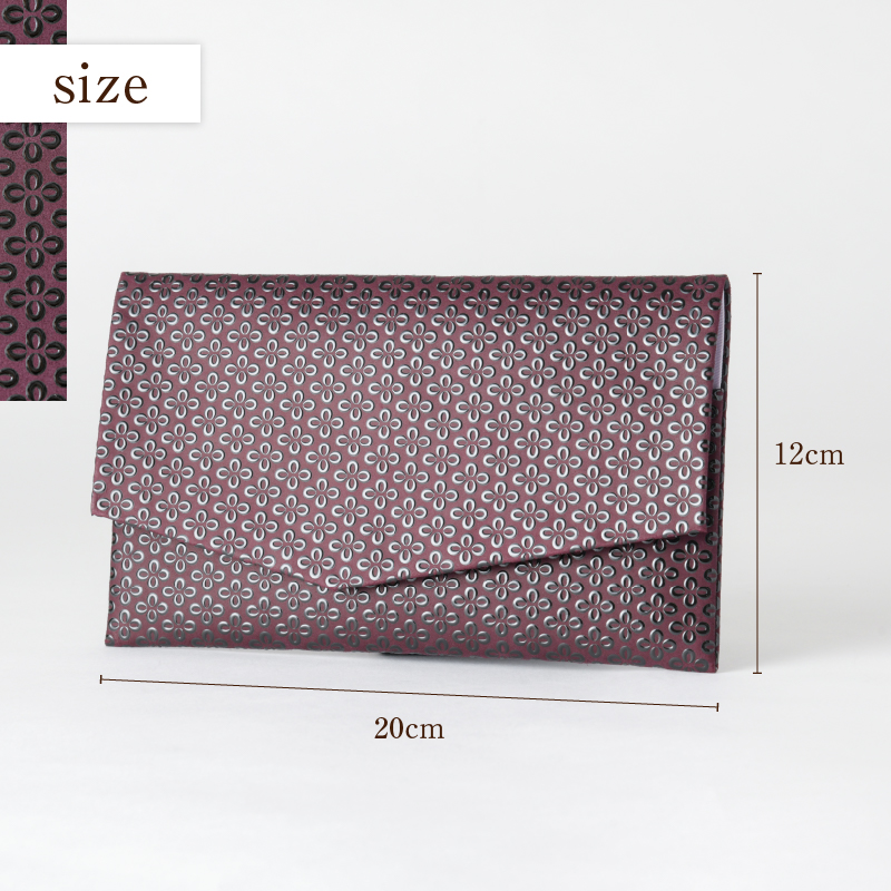 甲州市×印傳屋 熨斗袋入（紫革×黒漆）E-1206