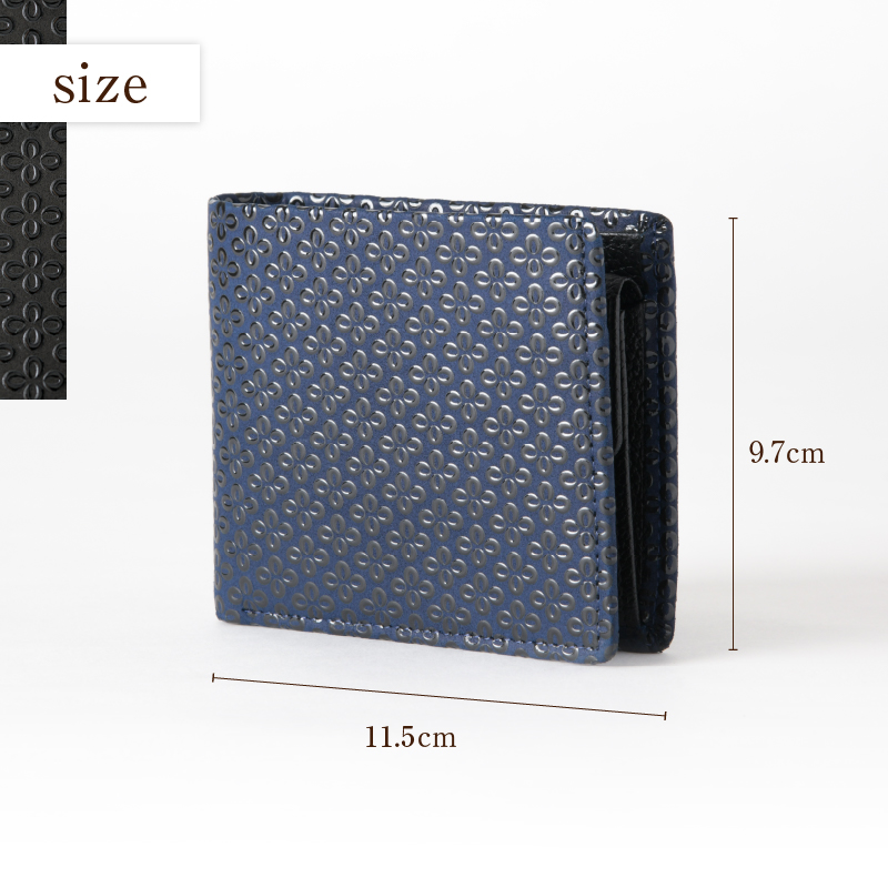 甲州市×印傳屋 札入（紺革×黒漆）E5-1202