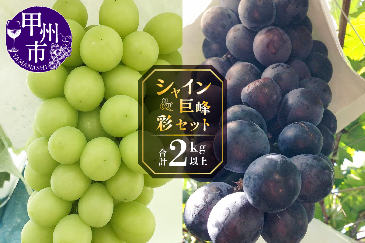 甲州屋厳選 シャイン＆巨峰の彩セット 2kg以上【2025年発送】C-151