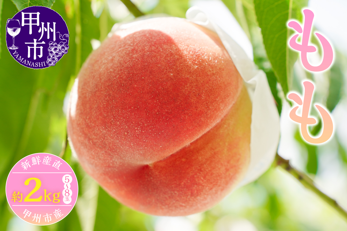 新鮮産直 甲州市！桃 約2kg 5～8玉【2026年発送】（KSF）B12-462