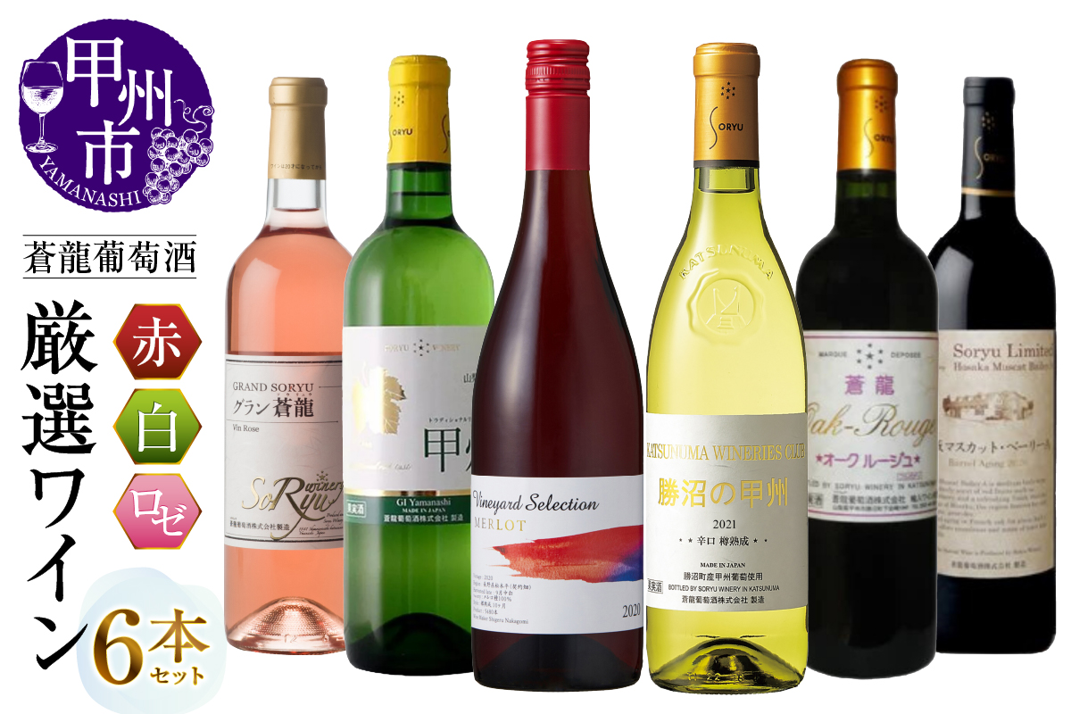 老舗ワイナリー蒼龍葡萄酒が贈る厳選ワイン6本セット（MG）D9-650