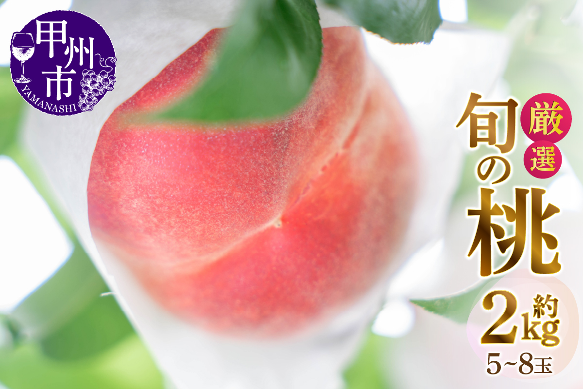 甲州市産厳選旬の桃 約2kg 5玉～8玉入り【2026年発送】（MG）B-881