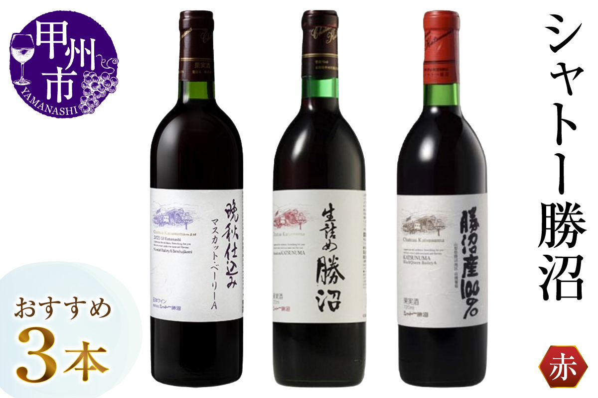 シャトー勝沼おすすめ赤ワイン3本セット（MG）C1-483