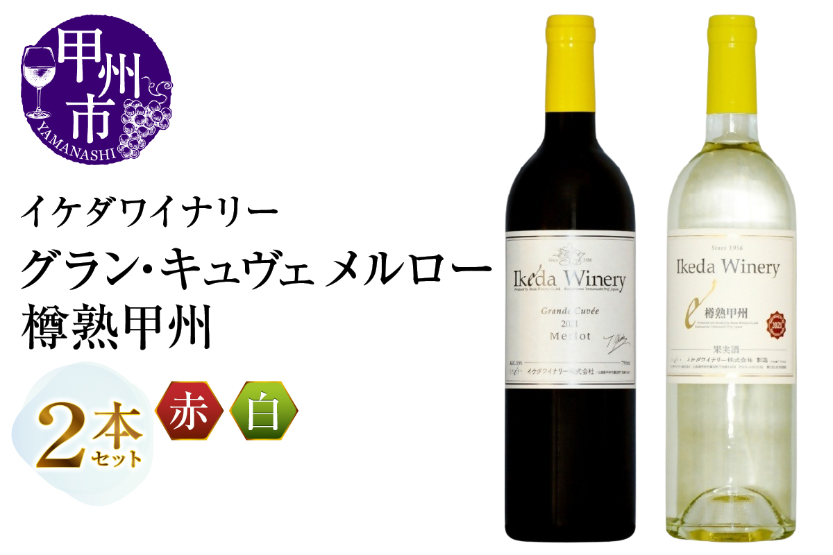 イケダワイナリー 2本セット【グラン・キュヴェ メルロー / 樽熟甲州】（MG）B18-657