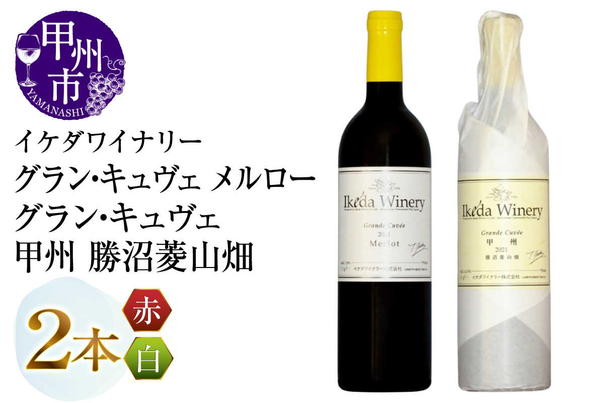 イケダワイナリー【グラン・キュヴェ 甲州／グラン・キュヴェ メルロー】2本セット（MG）C4-656