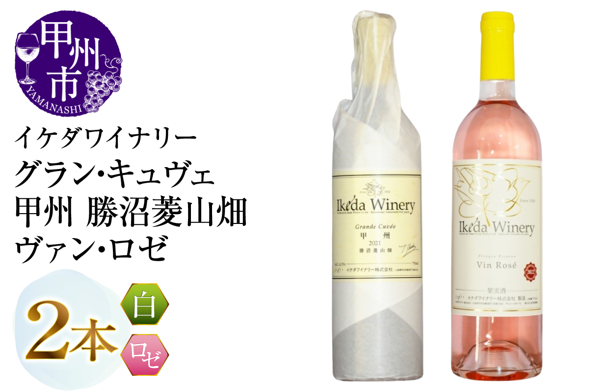 イケダワイナリー【グラン・キュヴェ 甲州／ヴァン・ロゼ】2本セット（MG）B18-674
