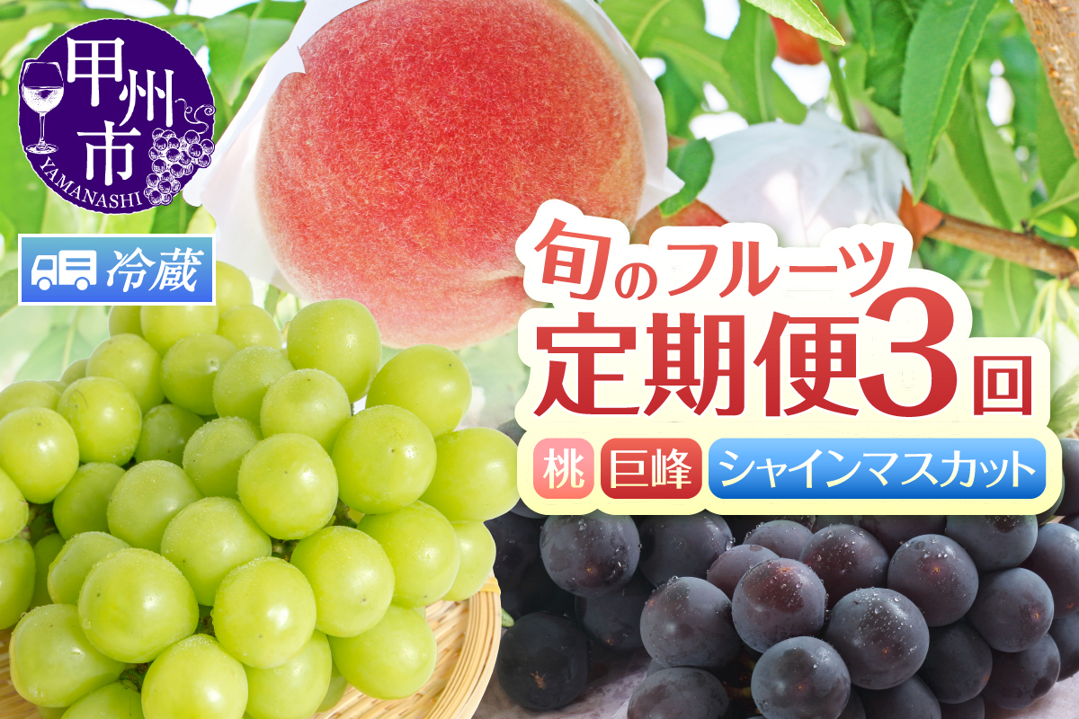 【定期便】旬のフルーツ3回定期便（桃・巨峰・シャインマスカット）【2025年発送】（HK）D4-440