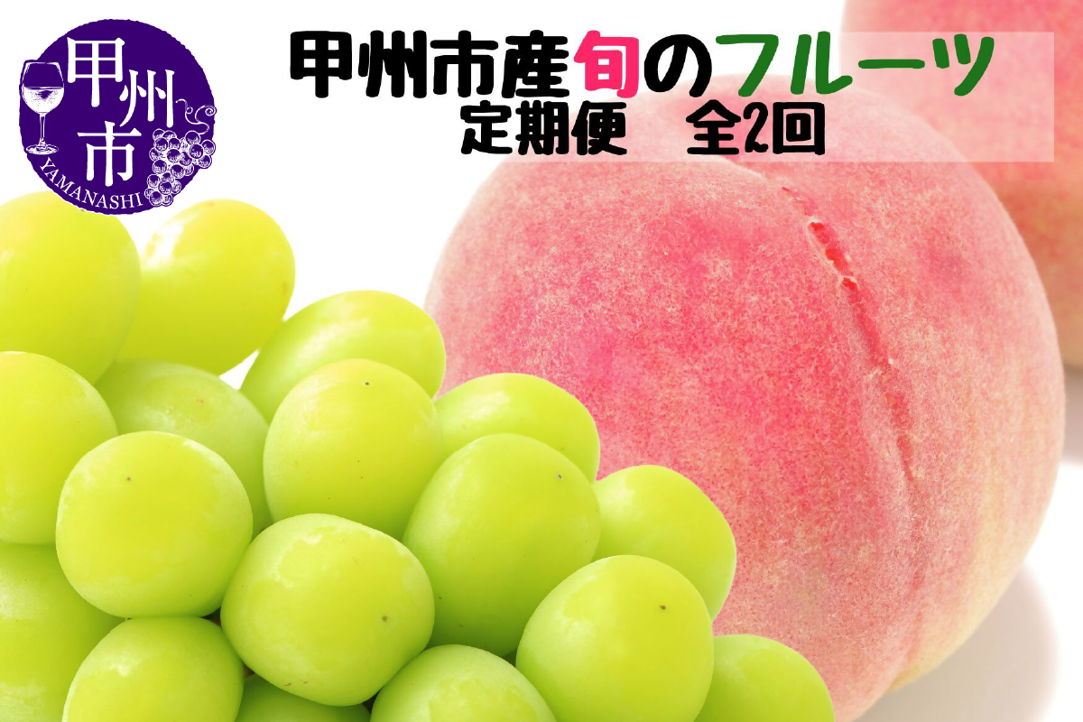【定期便】甲州市産厳選旬のフルーツ定期便全2回（桃・シャインマスカット）【2026年発送】（MG）B19-480