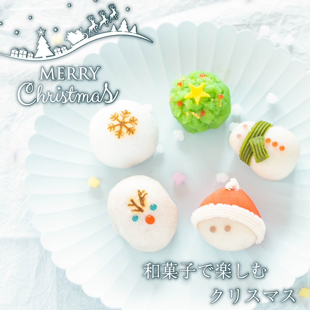 クリスマス 和菓子【聖夜の上生菓子】10個入り 練り切り 菓子 スイーツ 生菓子 ギフト あんこ お歳暮 お取り寄せ 高級 上生菓子 和スイーツ かわいい サンタ トナカイ 雪だるま（VYD）B-940