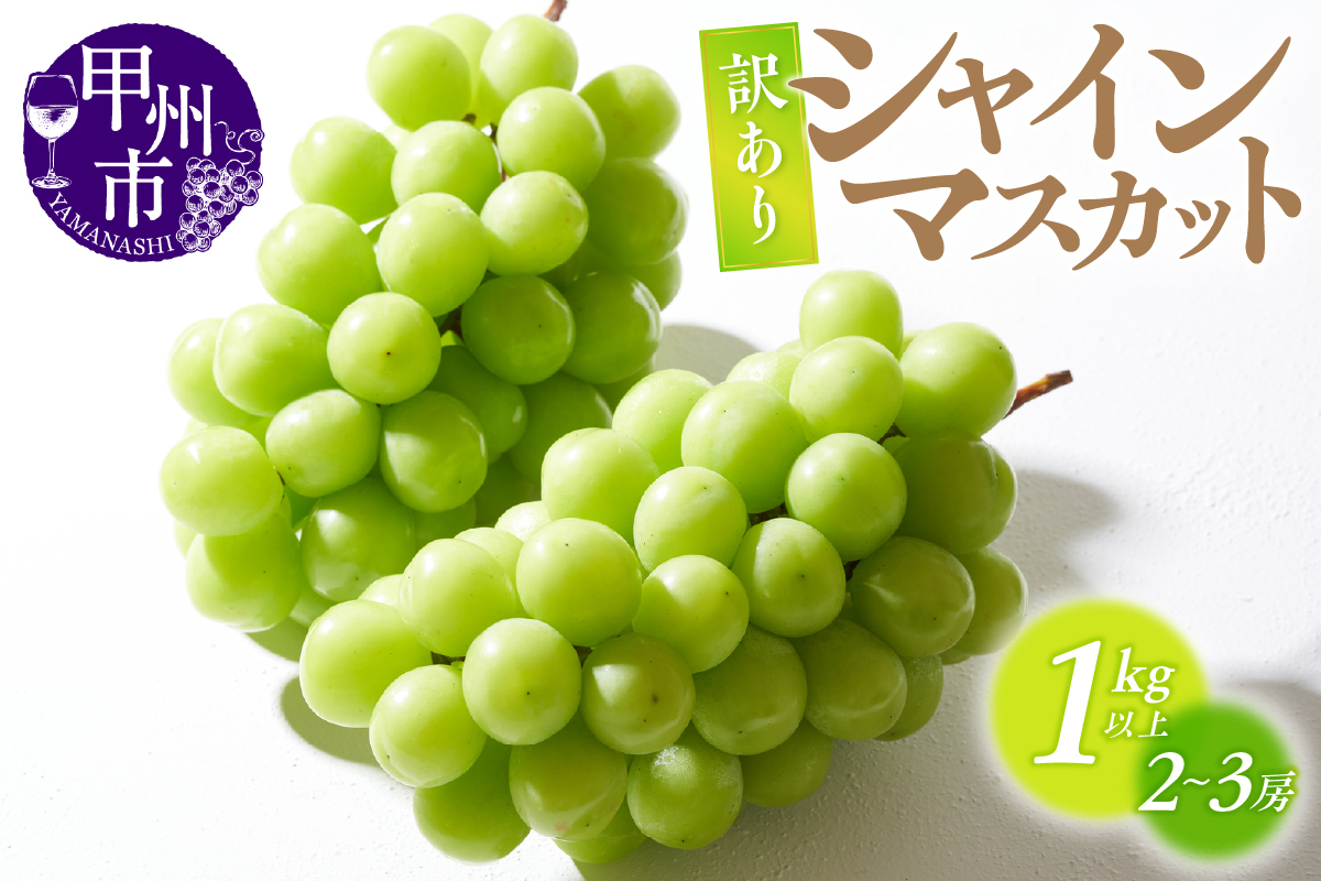シャインマスカット（訳あり）1kg以上 2～3房【2025年発送】（ATP）A09-820