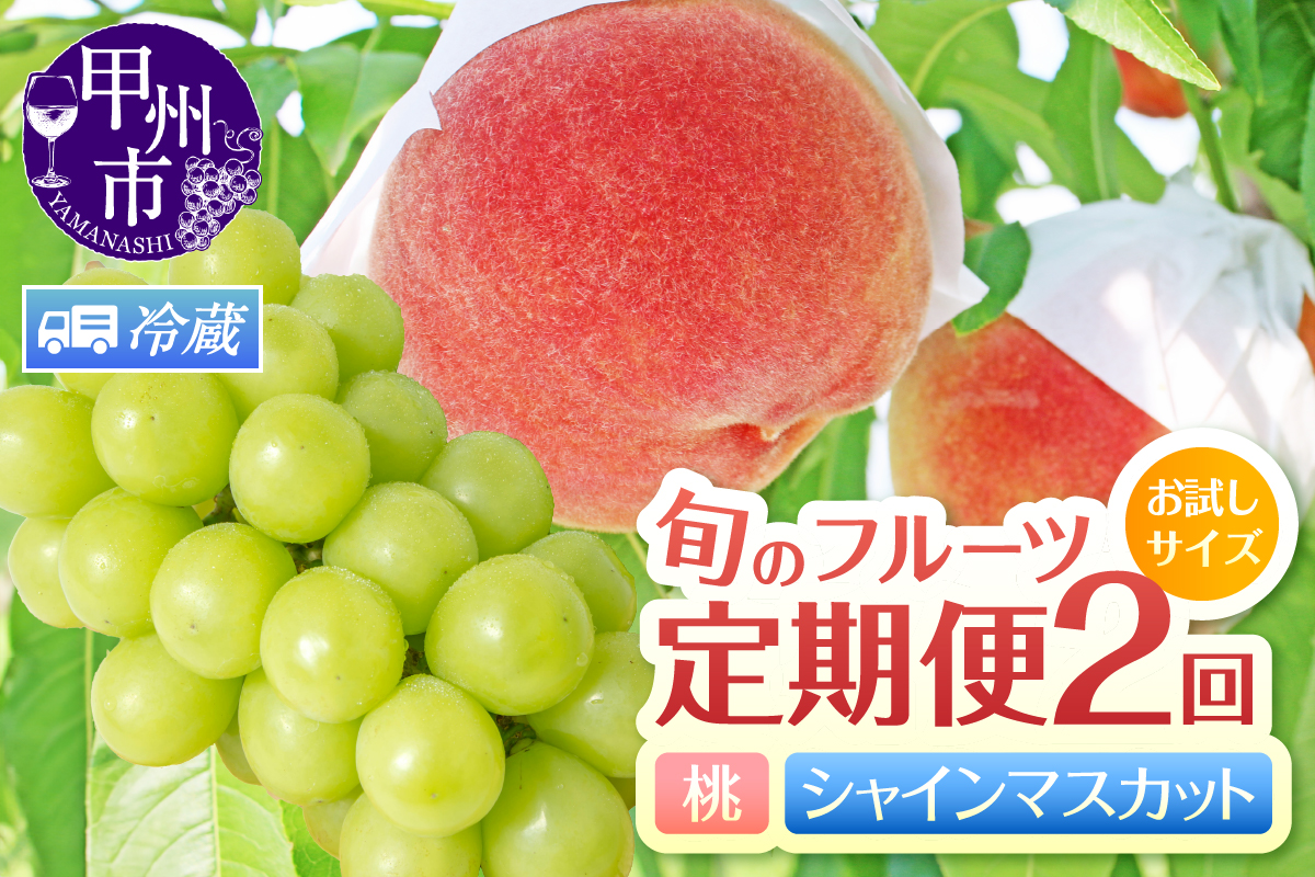 定期便】【お試しサイズ】旬のフルーツ2回定期便（桃・シャインマスカット）【2025年発送】（HK）B16-440: 甲州市ANAのふるさと納税