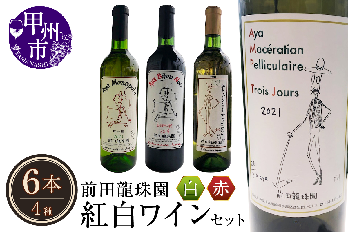 赤+白【本格的樽熟成赤ワインと自家栽培樹齢60年の甲州白ワイン】6本セット（MRF）K-830