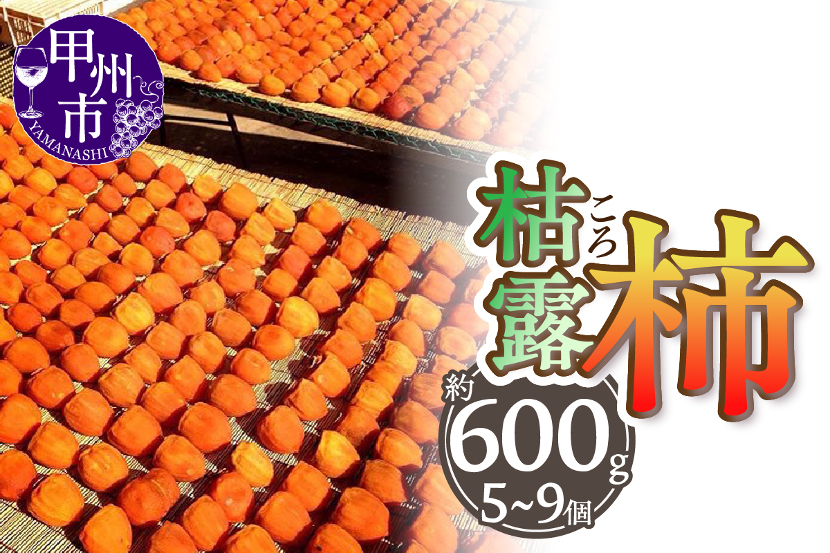 厳選！山梨県甲州市産 ころ柿 枯露柿 小 3号箱 約600g 5～9個入り（THR）B-806