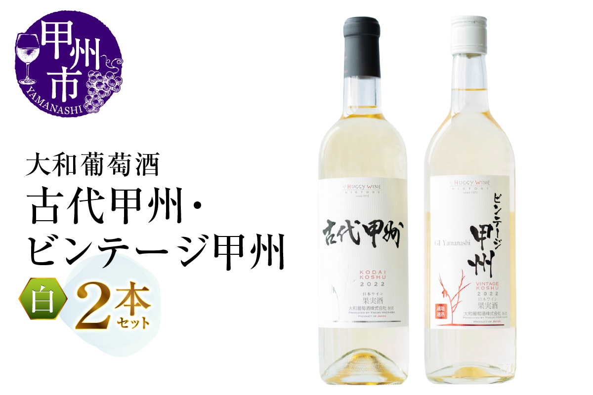 大和葡萄酒が贈る『古代甲州』『ビンテージ甲州』飲み比べ2本セット（MG） B13-650