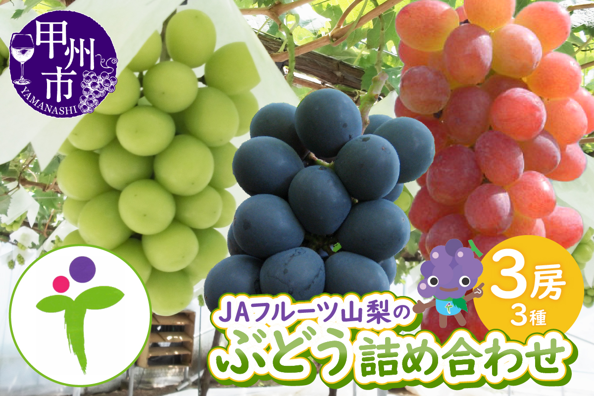 JAフルーツ山梨 甲州市産ぶどう詰め合わせ3房【80】【2026年発送】B2-103
