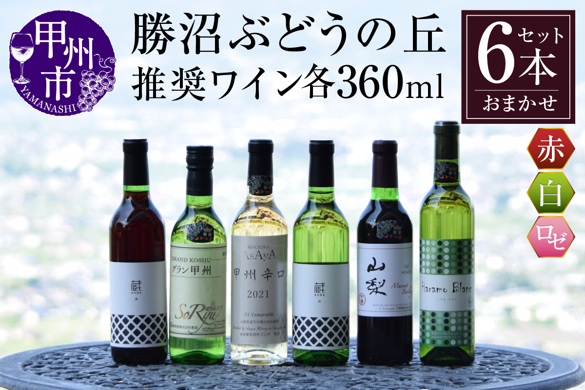 勝沼ぶどうの丘推奨 ワイン 360ｍｌ ６本セット C-651 （KBO）