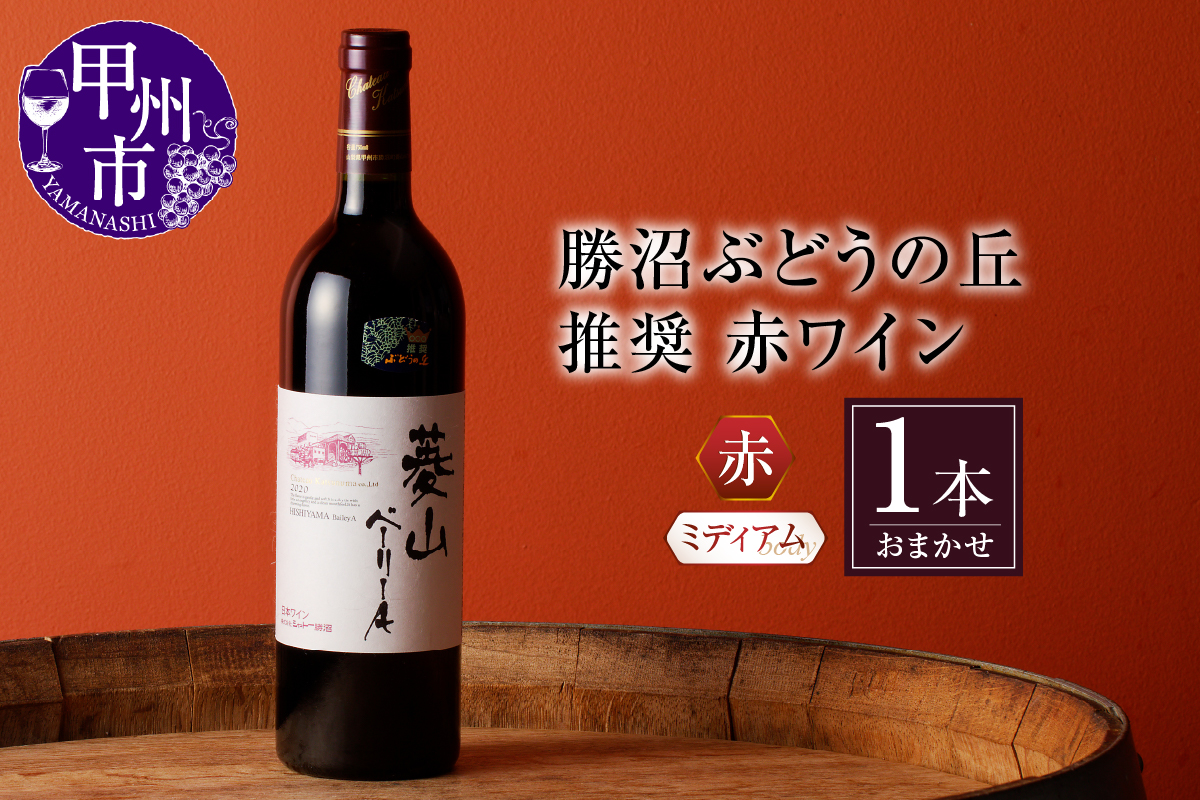 勝沼ぶどうの丘推奨 赤ワイン（ミディアムボディ）1本（KBO）B-653