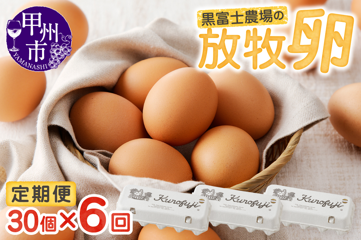 甲州放牧卵の定期便 30個×6回　F-501