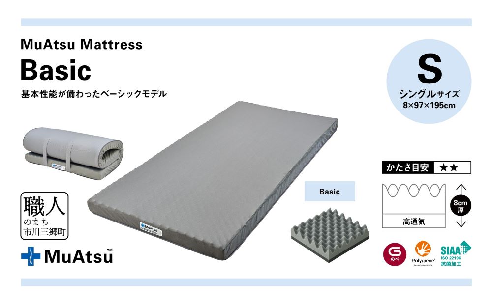  ムアツ マットレス ベーシック シングル コンパクト 折りたたみ のべタイプ マットレス 約 10cm 敷布団 敷き布団 寝具 シーツ 専用シーツ付 綿 ブルー 昭和西川 体圧分散 通気性 寝返りサポート 理想的な寝姿勢 快眠 不眠解消 夫婦 背骨 不眠 蒸れにくい 新生活 健康 熟睡 引越し ふとん [5839-8415]