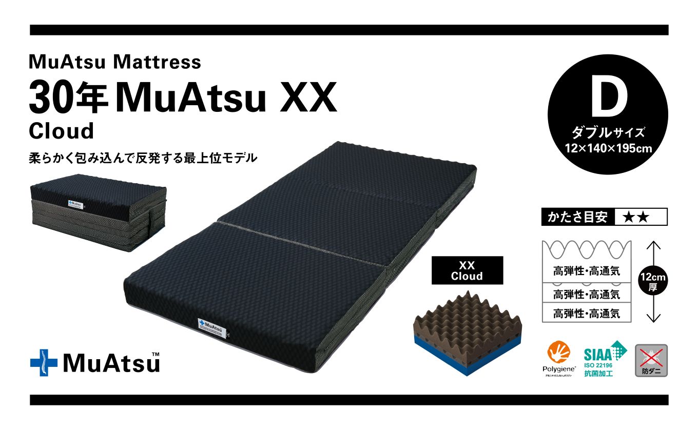 30年 ムアツ マットレス XX クラウド ダブル 三つ折り 折りたたみ マットレス  極厚 12cm 敷布団 敷き布団 寝具 クラウド シーツ 専用シーツ付 綿 ピンク 市川三郷町 限定 昭和西川 寝具 敷布団 体圧分散 通気性 寝返りサポート 理想的な寝姿勢 快眠 不眠解消 夫婦 背骨 不眠 蒸れにくい 新生活 健康 [5839-8546]
